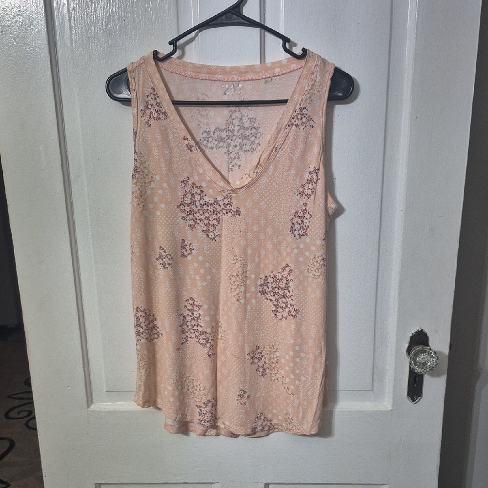 Floral Peach Sleeveless Top